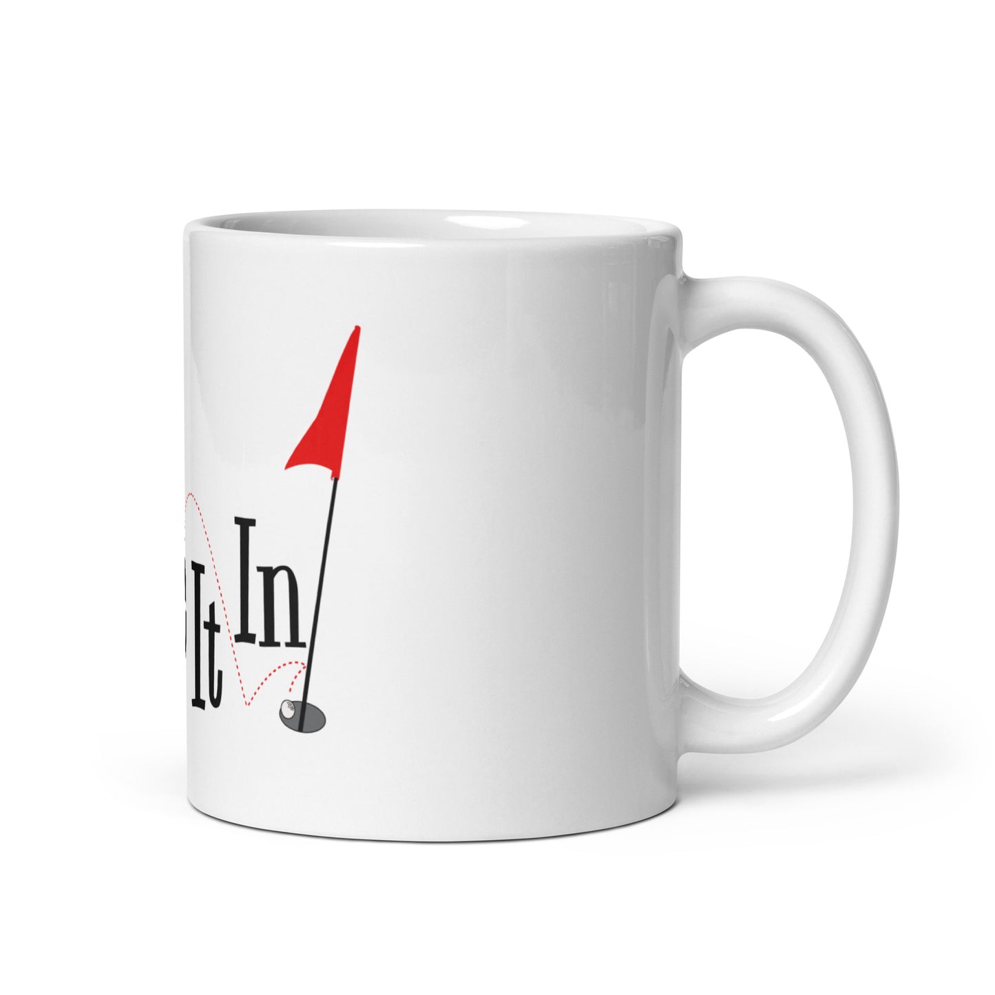 White glossy Leave It In mug